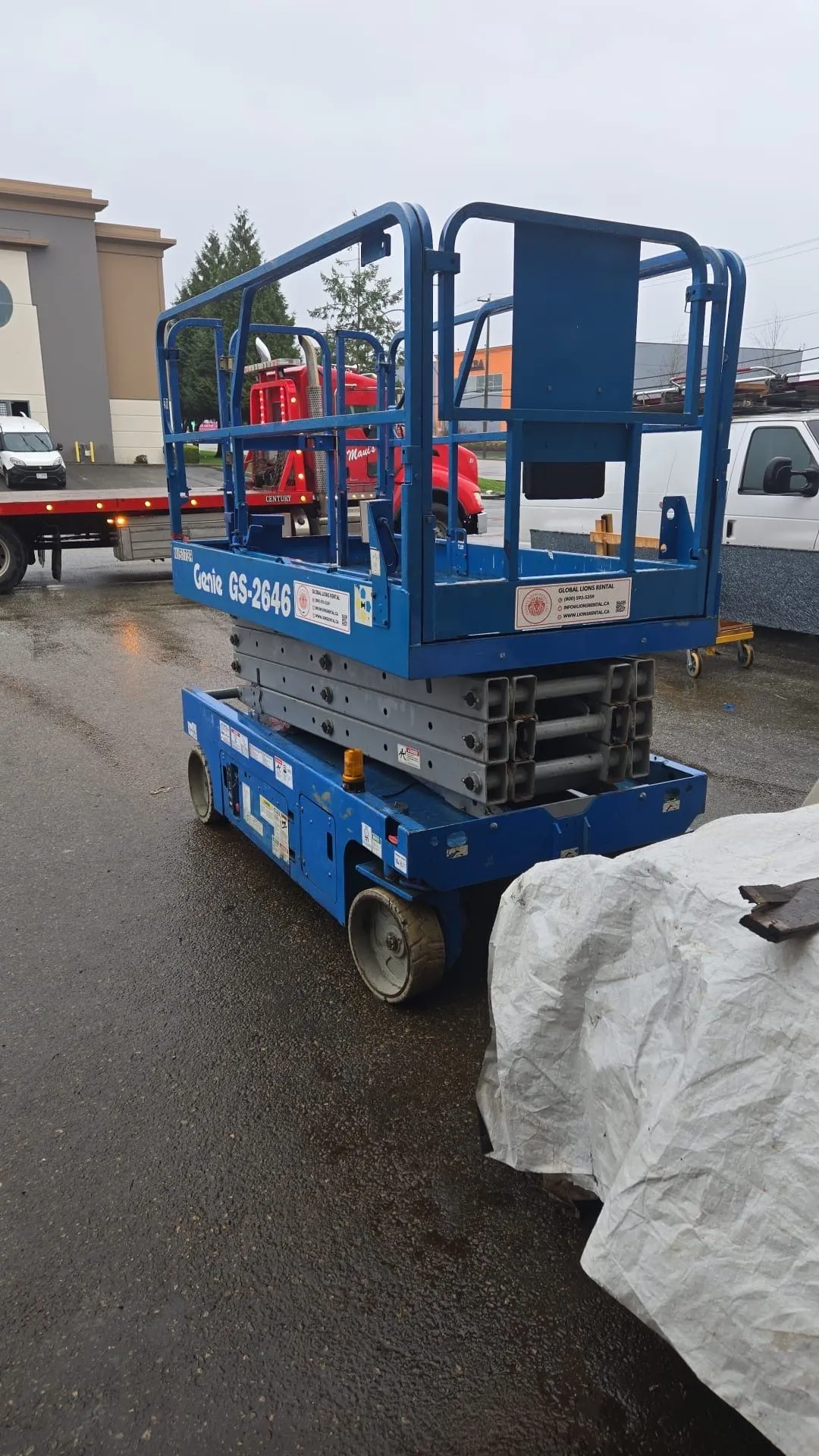Blue Genie GS-2646 electric scissor lift ready for rental